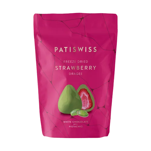 Patiswiss Antep Fıstıklı Beyaz Çikolatalı Çilek Draje