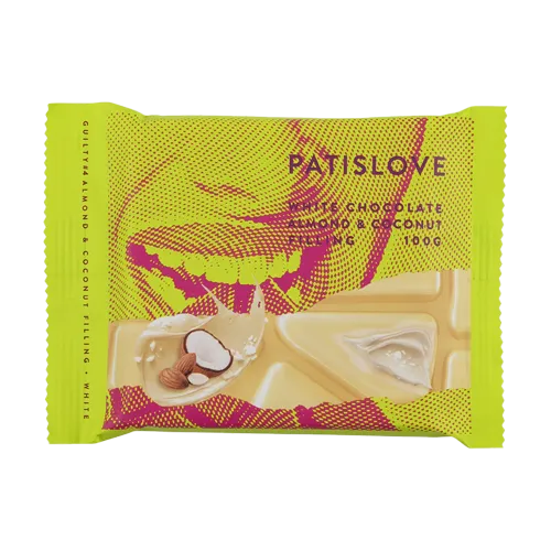 Patiswiss Hindistan Cevizi ve Badem Dolgulu Beyaz Çikolata