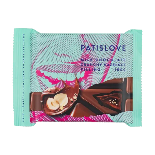 Patislove Fındık Kreması ve Fındık Dolgulu Sütlü Tablet Çikolata