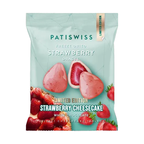 Patiswiss Beyaz Çikolatalı Çilek Draje